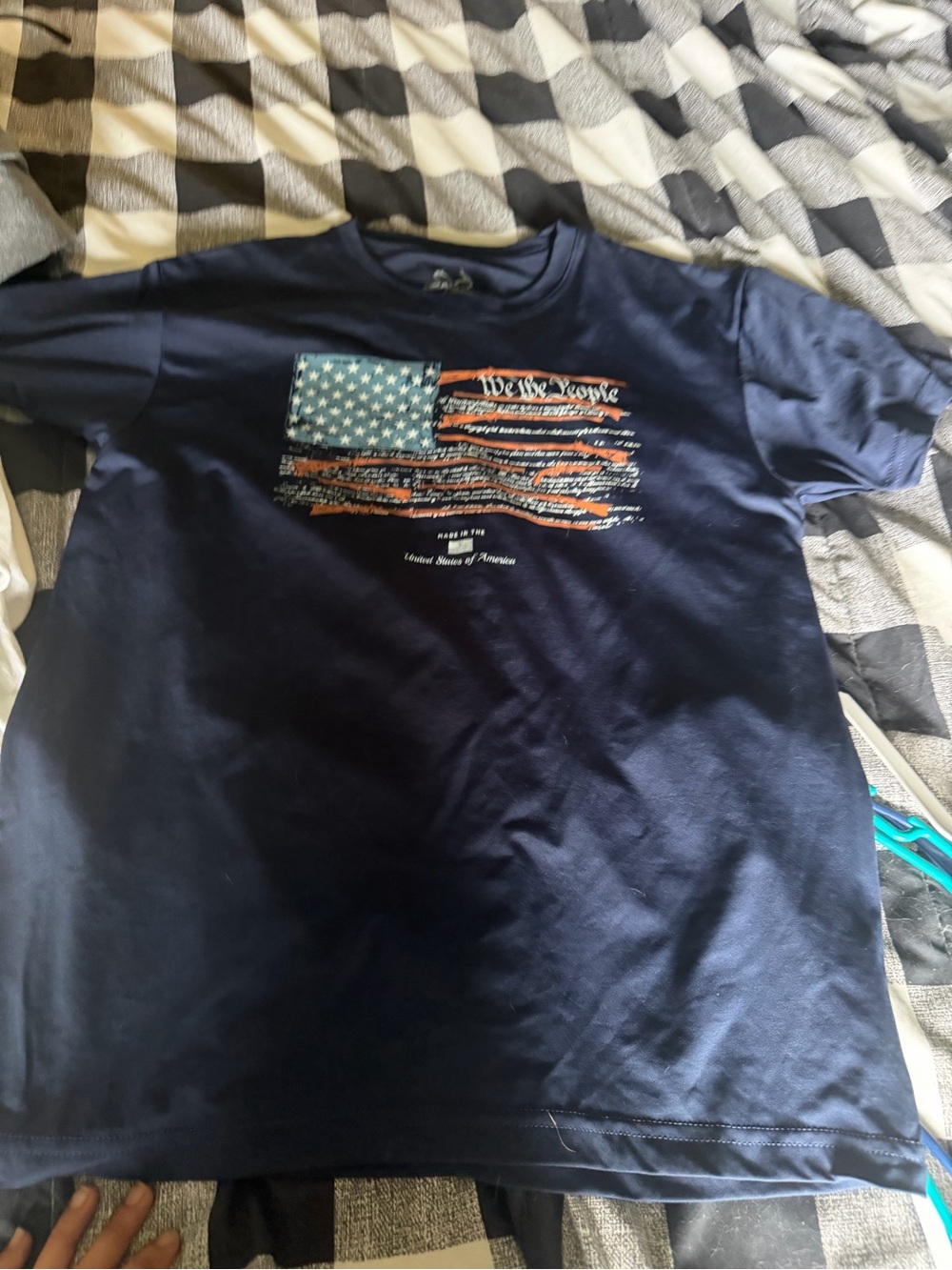 Realtree Navy Short-Sleeve Tee with Distressed Flag Graphic